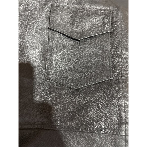 Vintage Genuine Leather Black Motorcycle Chaps Mens XL Extra Large Great Shape - Picture 6 of 15